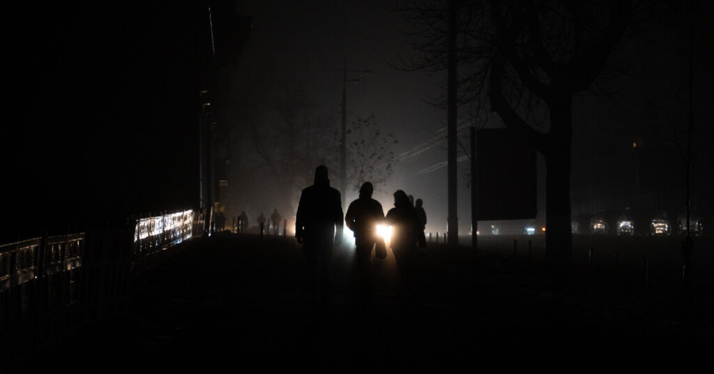 Kyiv city in a blackout